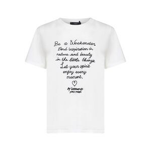 Max Mara Weekend Women White Organic Jersey Ara Embroidered T-Shirt